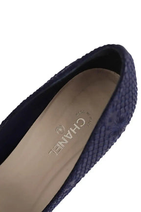 Talons Chanel Marine en Cuir