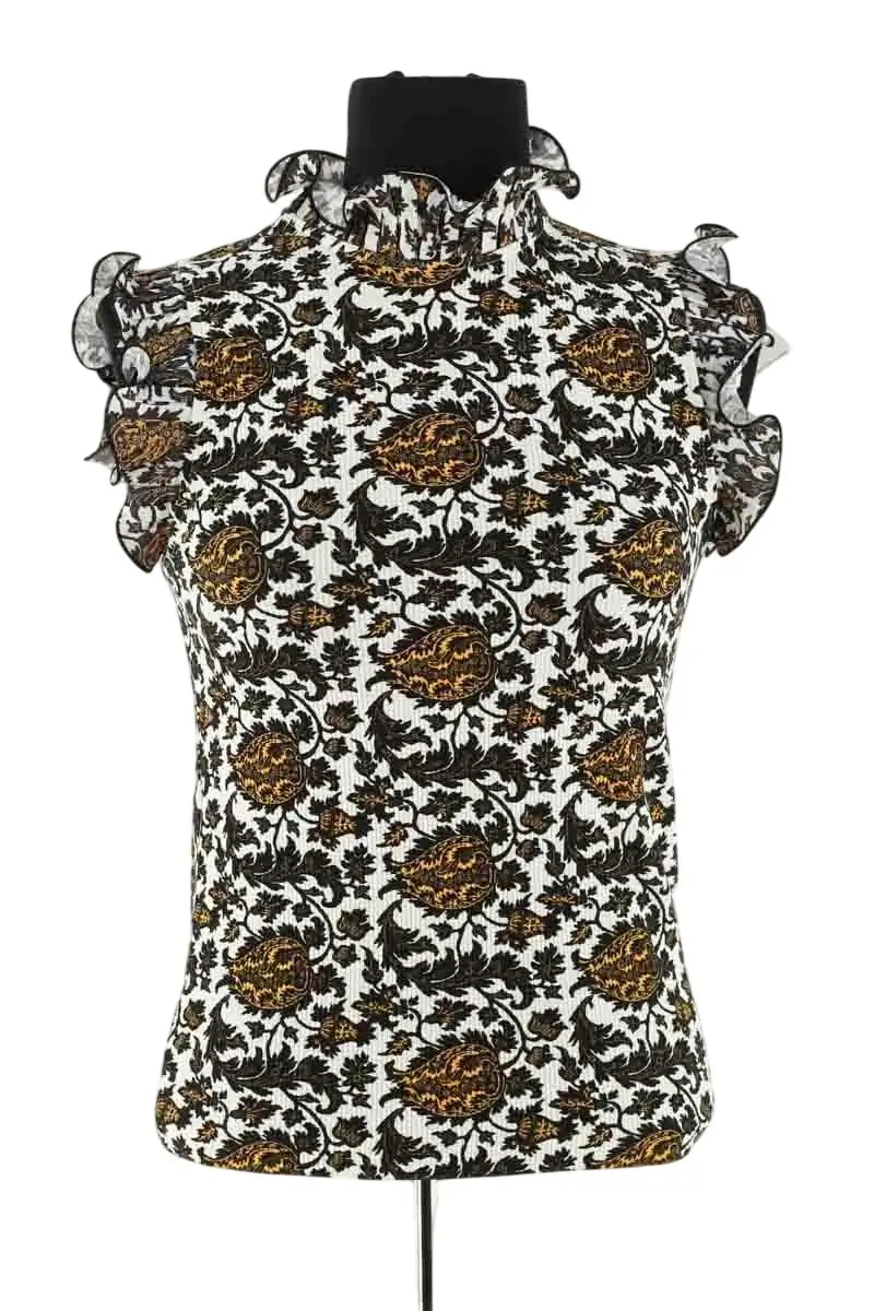 Top sans manche Sandro Blanc en Viscose, taille S - Seconde Main
