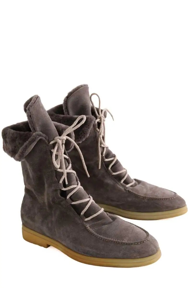Bottes Loro Piana Gris en Daim