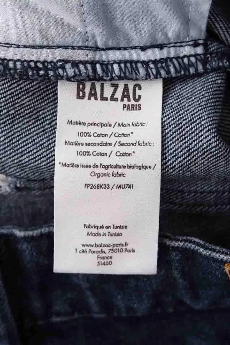Jean large Balzac Marine en Coton