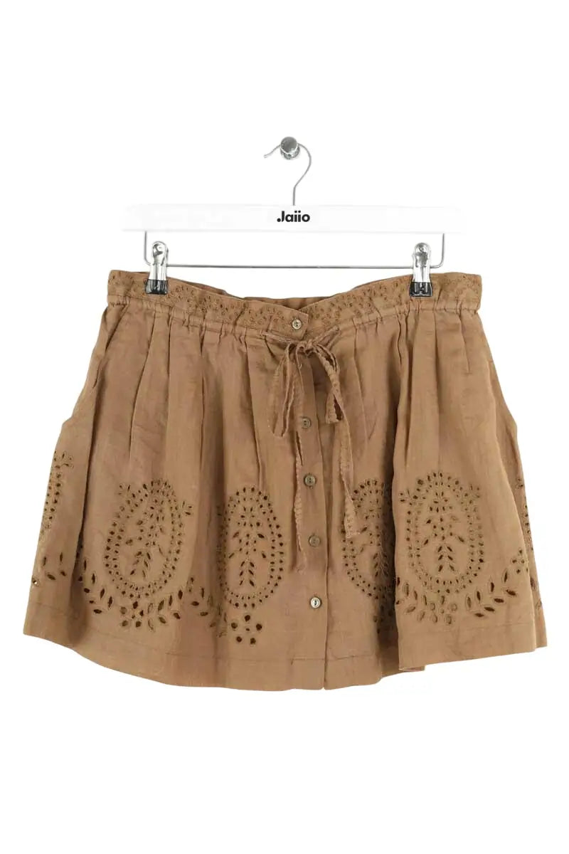 Jupe Sandro Camel en Lin, taille S - Seconde Main