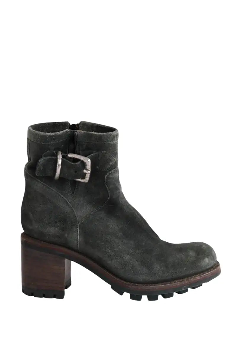 Boots à boucles Free Lance Vert en Daim, taille 38 - Seconde Main