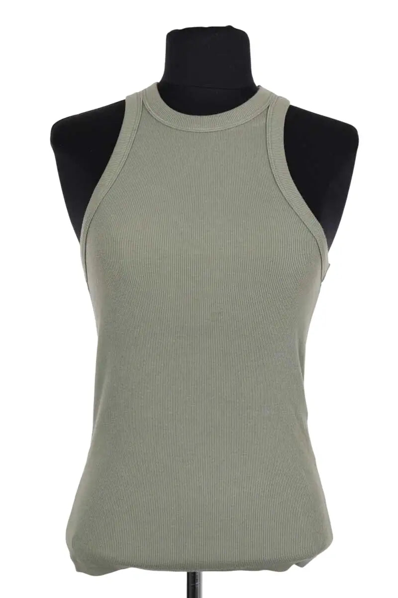 Top sans manche Anine Bing Kaki en Coton, taille S - Seconde Main