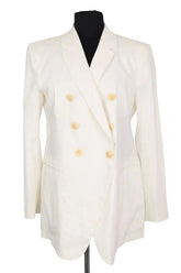 Blazer Emporio Armani Blanc en Synthétique, taille XL - Seconde Main