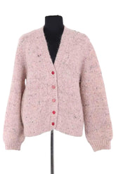 Cardigan Des Petits Hauts Rose en Laine, taille M - Seconde Main