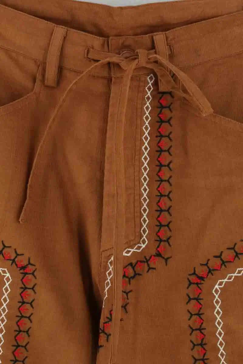 Pantalon large Monoki Camel en Coton
