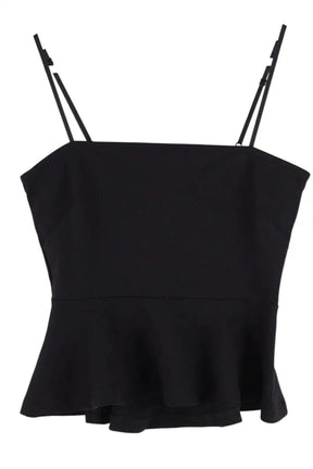 Top sans manche L'agence Parisa peplum top Noir en Synthétique, taille XS - Seconde Main