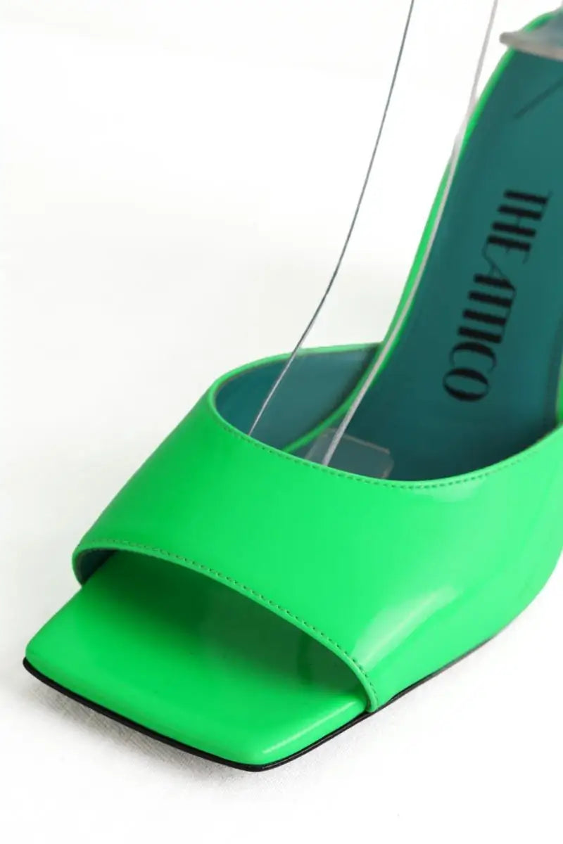 Talons The Attico PIPER SANDAL Vert en Cuir