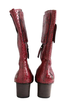 Boots Chloé Bordeaux en Cuirs exotiques