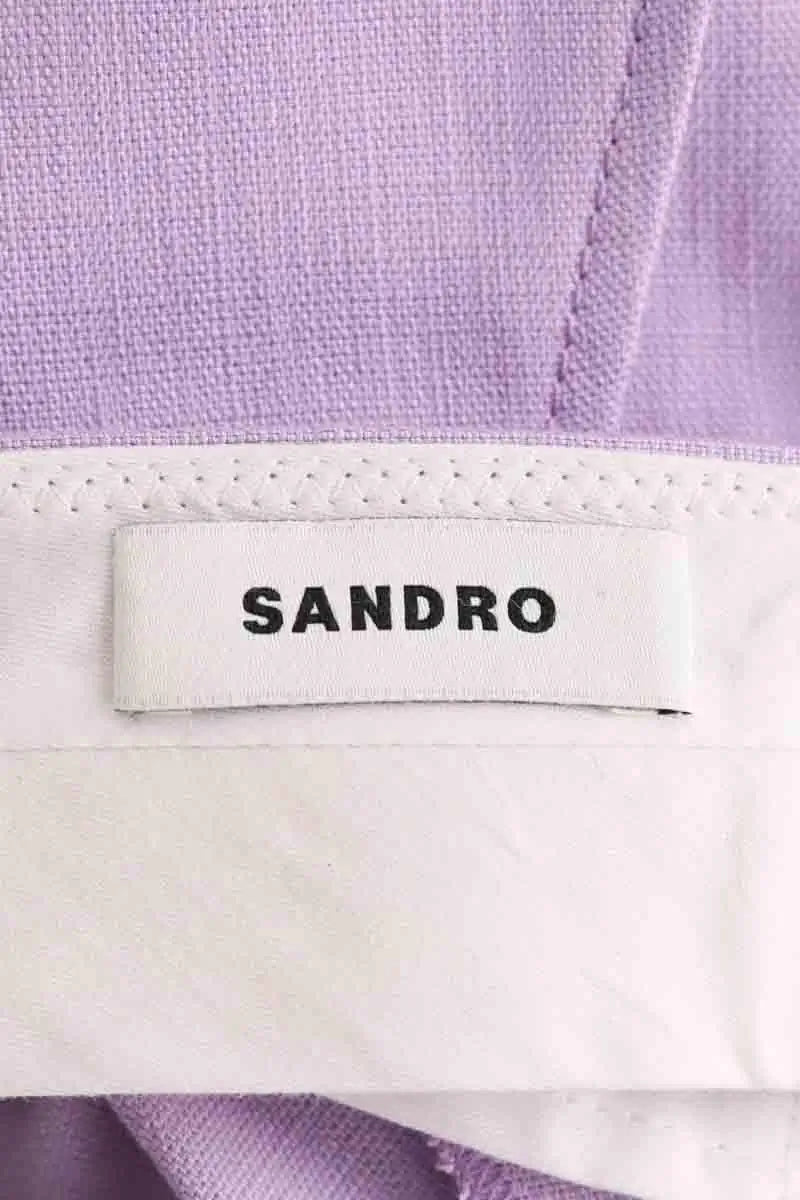 Pantalon droit Sandro Palermo Violet en Viscose