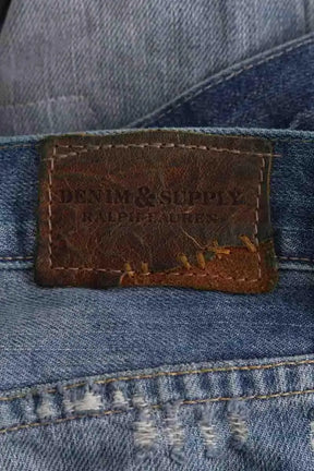 Jean boyfriend Ralph Lauren Bleu en Coton