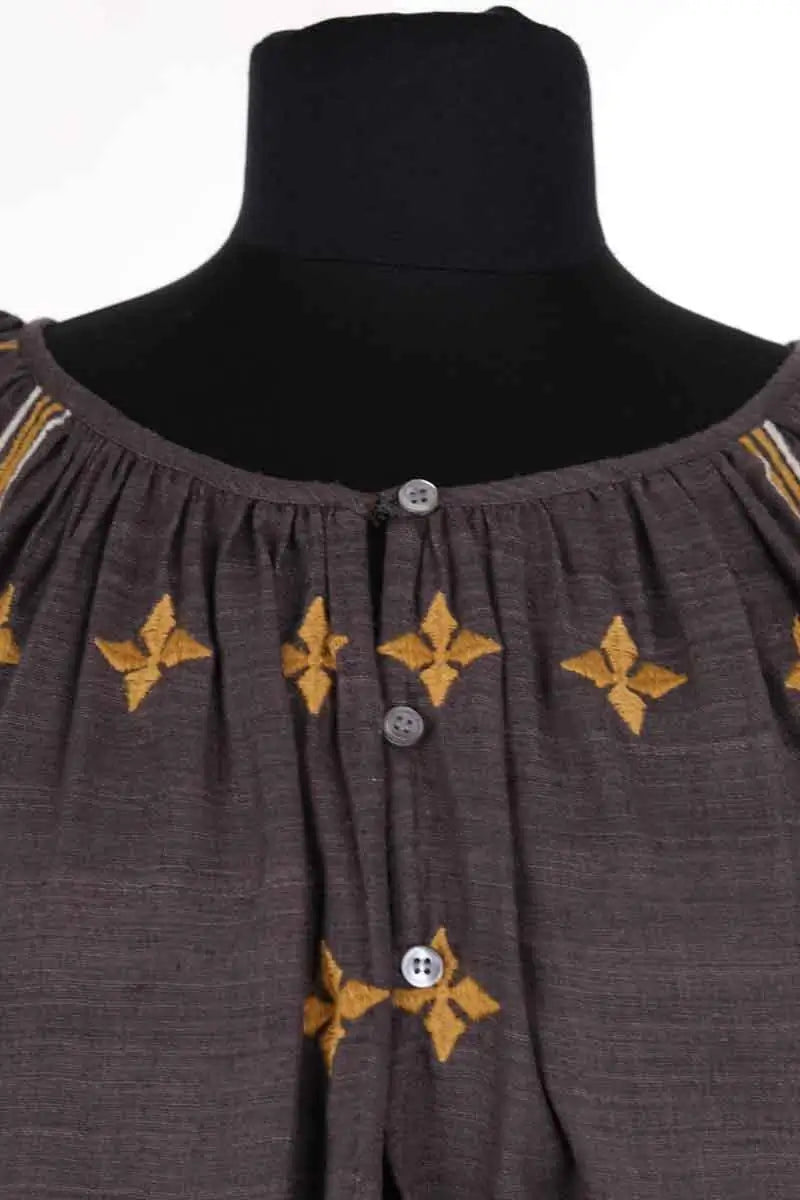 Blouse Soeur Anthracite en Soie