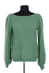 Pull Sézane Vert en Laine, taille XS - Seconde Main