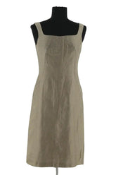 Robe Tara Jarmon Kaki en Lin, taille M - Seconde Main
