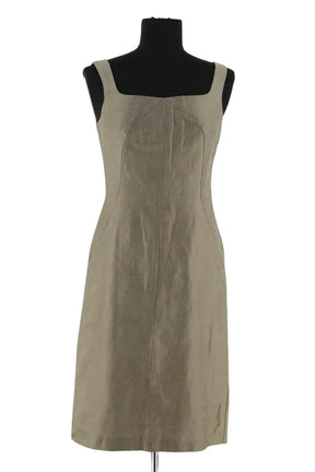 Robe Tara Jarmon Kaki en Lin, taille M - Seconde Main