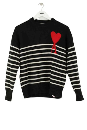 Pull Ami Noir en Laine, taille XS - Seconde Main