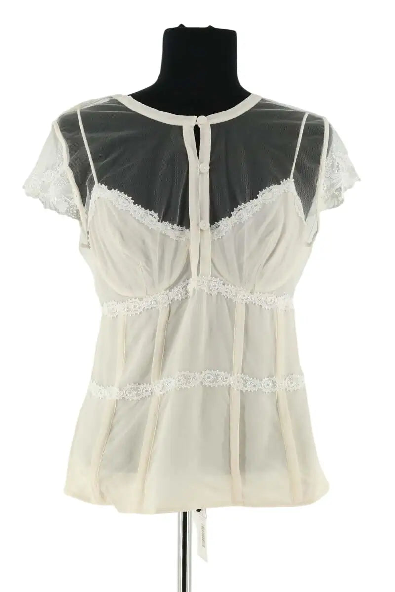 Top sans manche La Perla Beige en Soie, taille S - Seconde Main