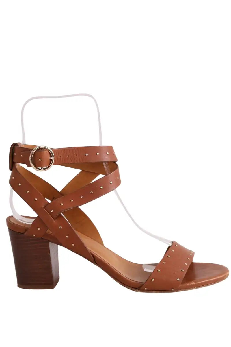 Talons Sézane Camel en Cuir, taille 41 - Seconde Main