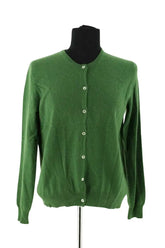 Cardigan Eric Bompard Vert en Cachemire, taille M - Seconde Main