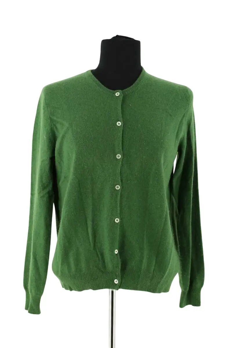 Cardigan Eric Bompard Vert en Cachemire, taille M - Seconde Main