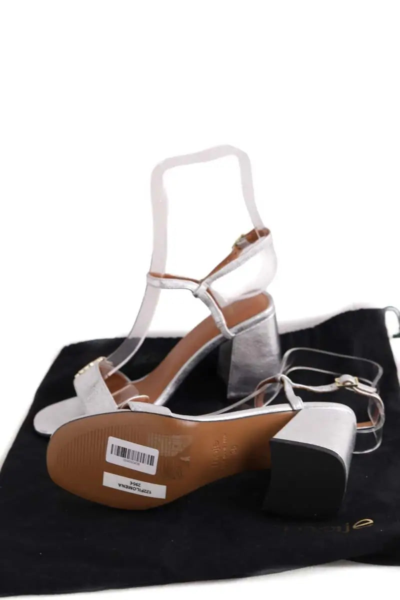 Sandales Maje Argent en Cuir