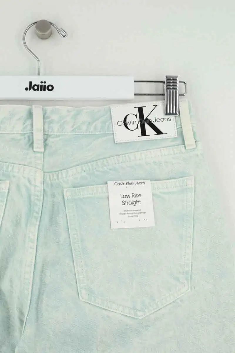 Jean droit Calvin Klein Bleu en Coton