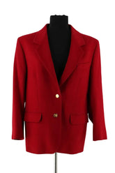 Blazer Burberry Rouge en Laine, taille XL - Seconde Main