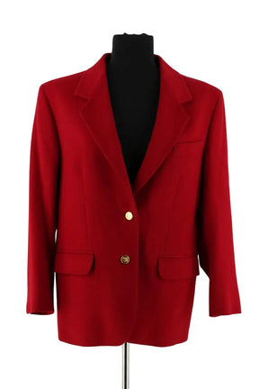 Blazer Burberry Rouge en Laine, taille XL - Seconde Main