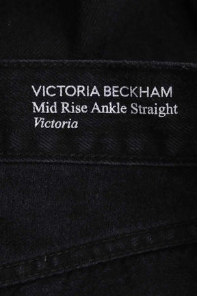 Jean large Victoria Beckham Noir en Coton