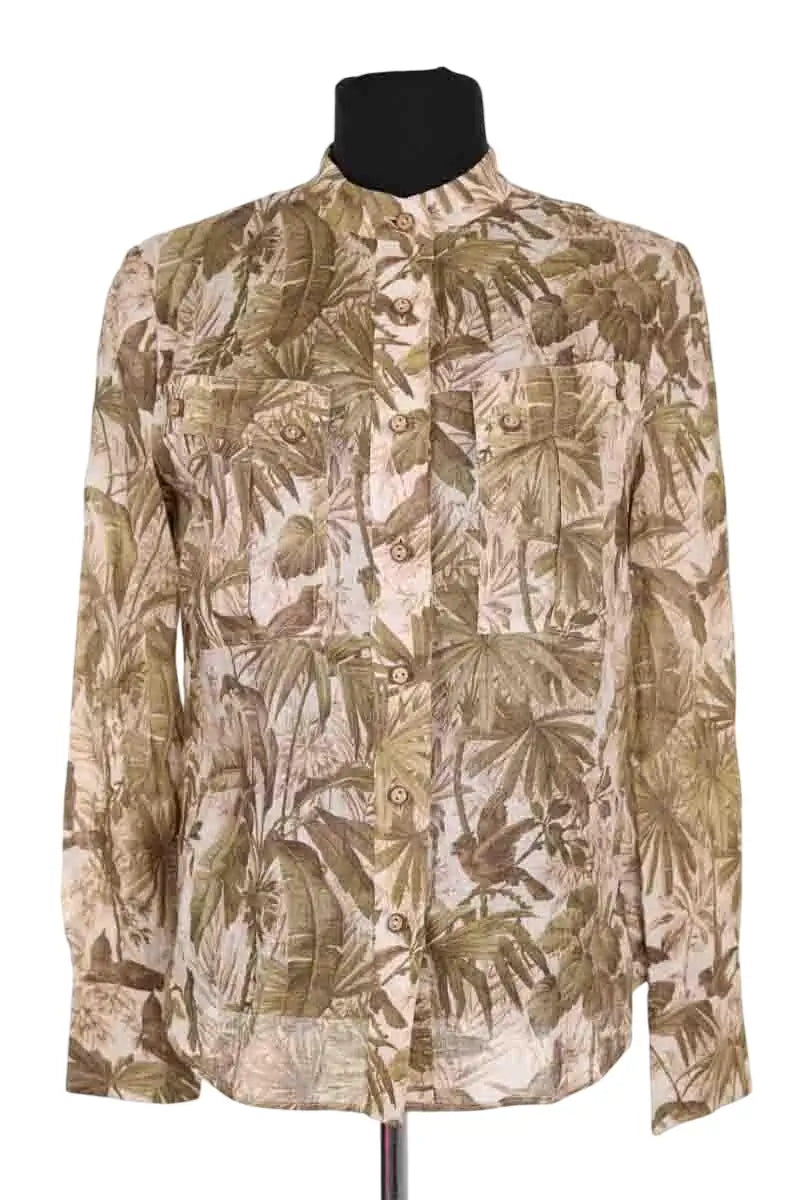 Chemise Zimmermann Kaki en Lin, taille XS - Seconde Main
