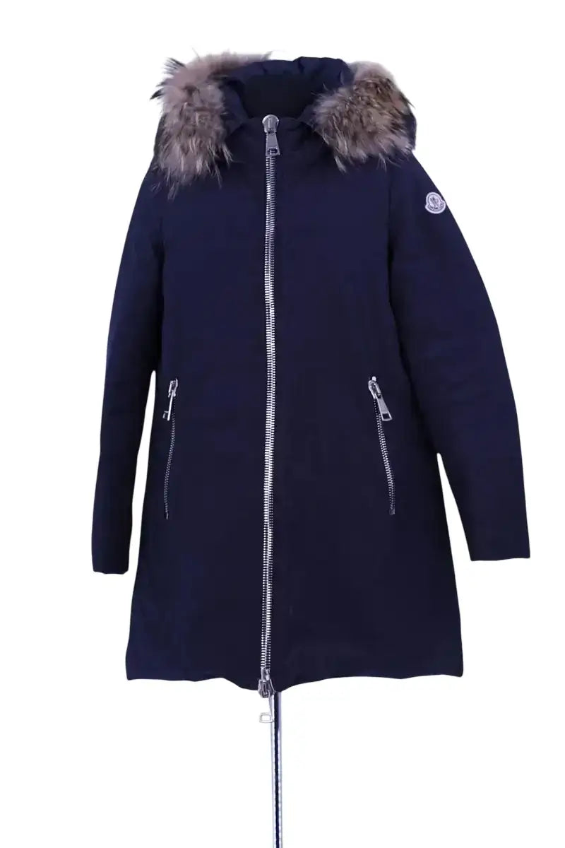 Manteau Moncler Bleu en Synthétique, taille M - Seconde Main