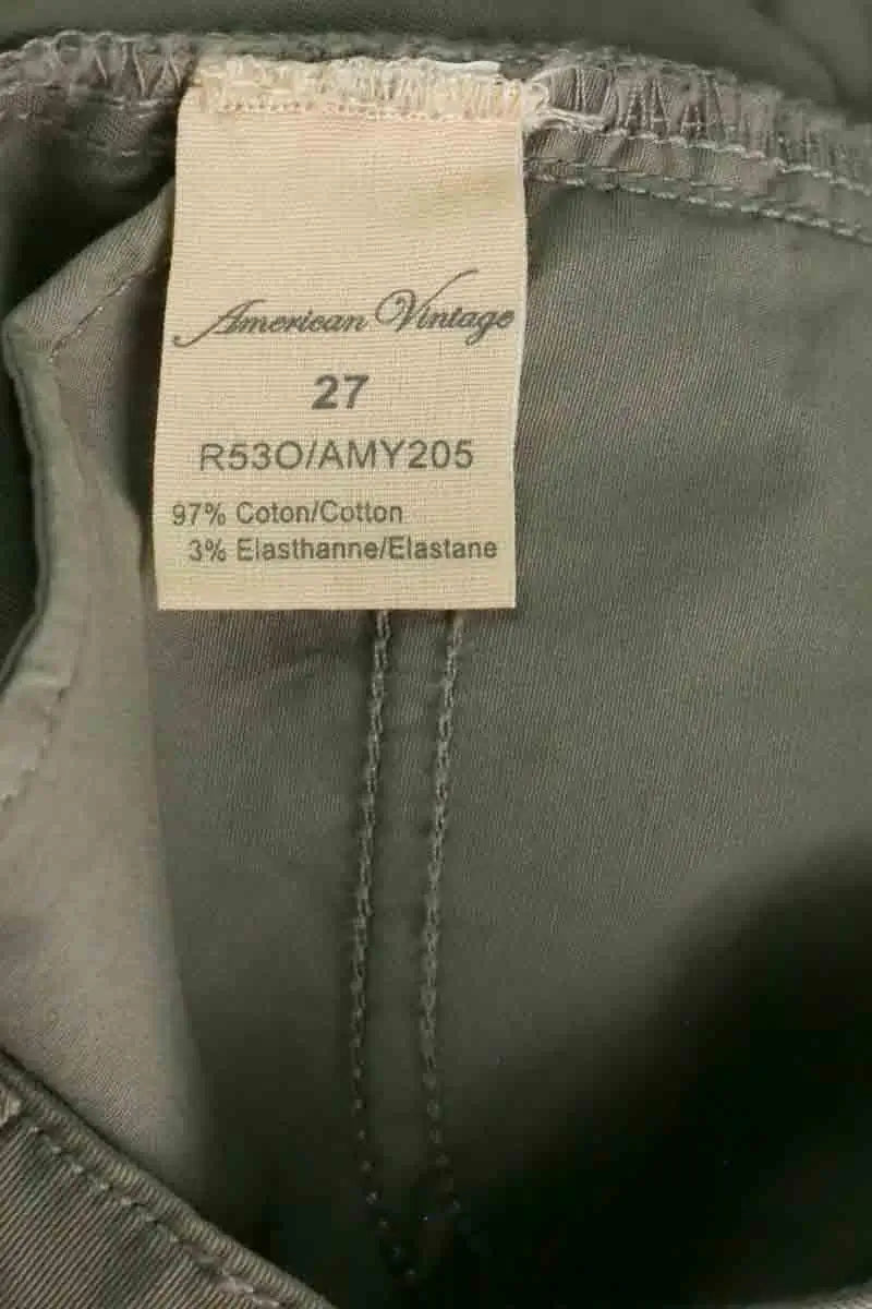 Chino American Vintage Gris en Coton