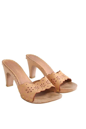 Talons Louis Vuitton Beige en Cuir