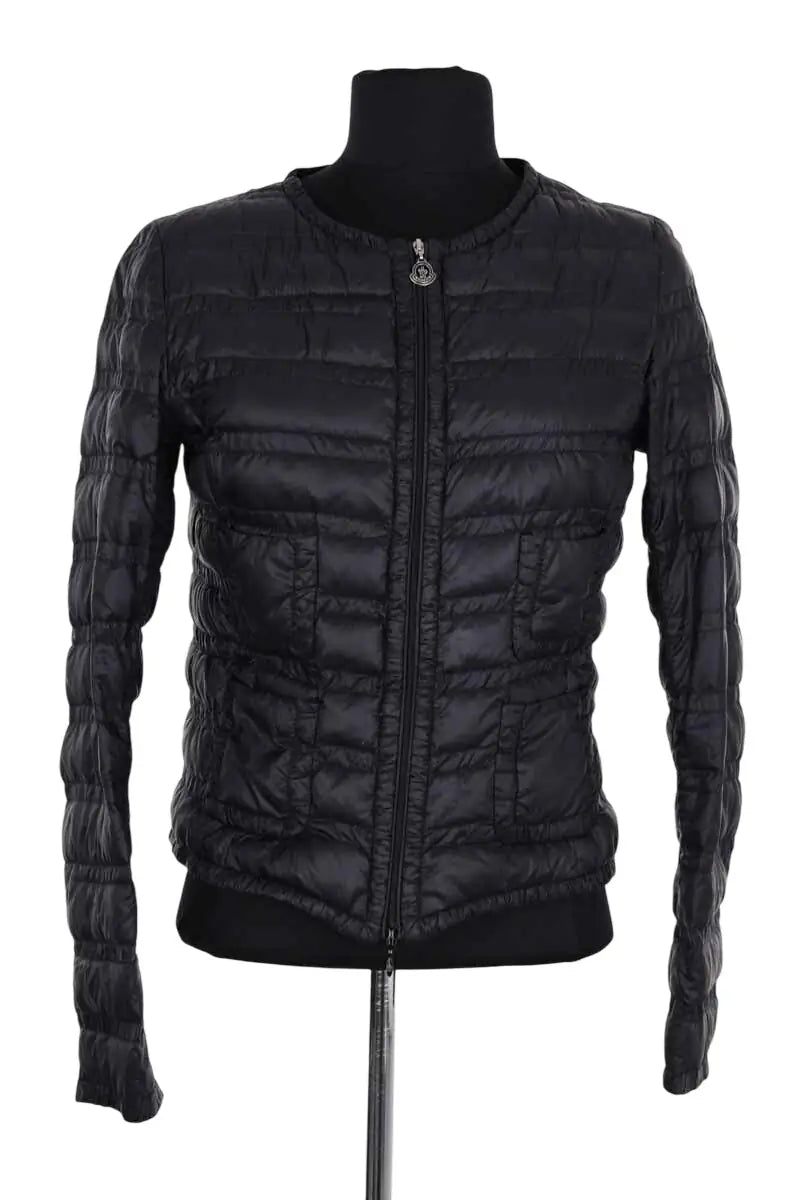 Doudoune Moncler Noir en Fourrure, taille XS - Seconde Main