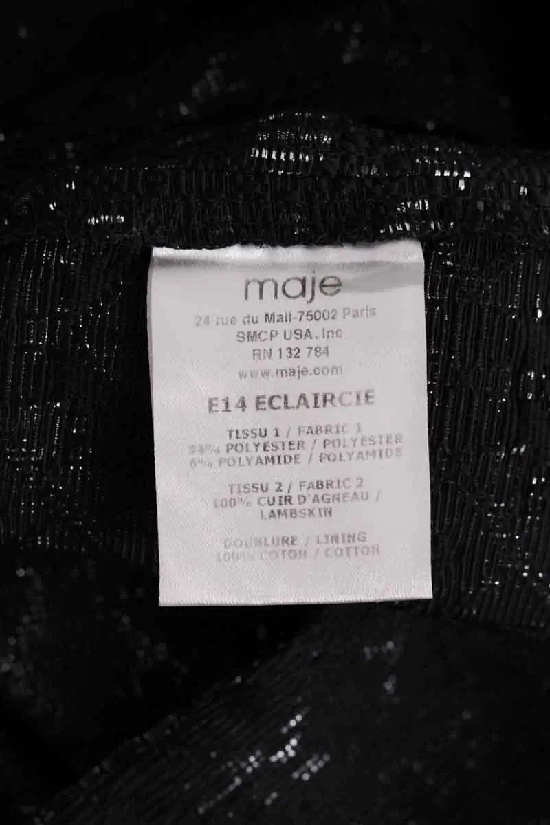 Robe Maje Noir en Synthétique
