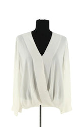 Blouse Claudie Pierlot Blanc en Synthétique, taille M - Seconde Main