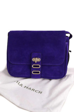 Sac à bandoulière Tila March Violet en Daim