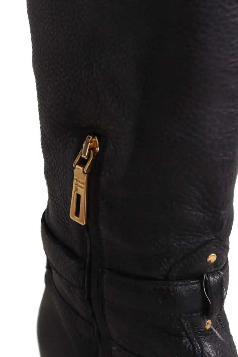 Bottes Prada Noir en Cuir