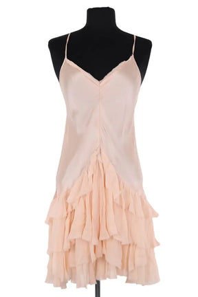 Robe Maje Nefertiti Beige en Soie, taille S - Seconde Main