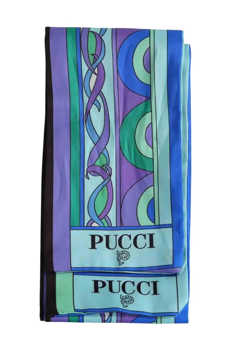 Twill Emilio Pucci Bleu en Soie - Seconde Main