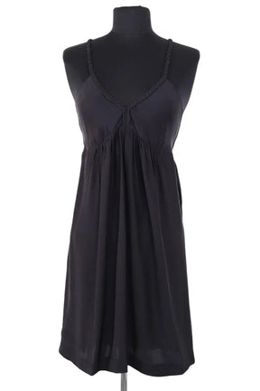 Robe Sandro Noir en Soie, taille S - Seconde Main