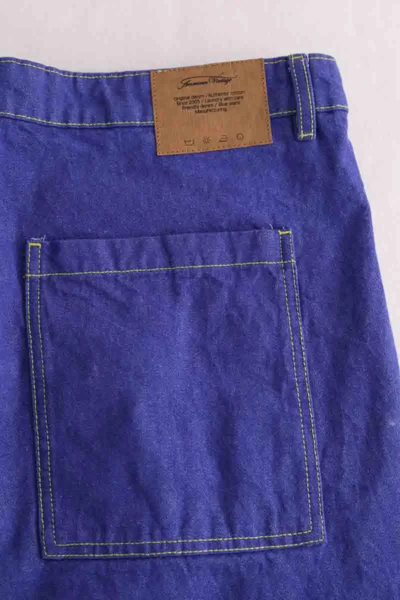Pantalon droit American Vintage Bleu en Coton