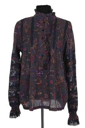 Blouse Antik Batik Violet en Coton, taille S - Seconde Main