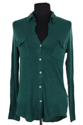 Polo Majestic Filatures Vert en Viscose, taille S - Seconde Main