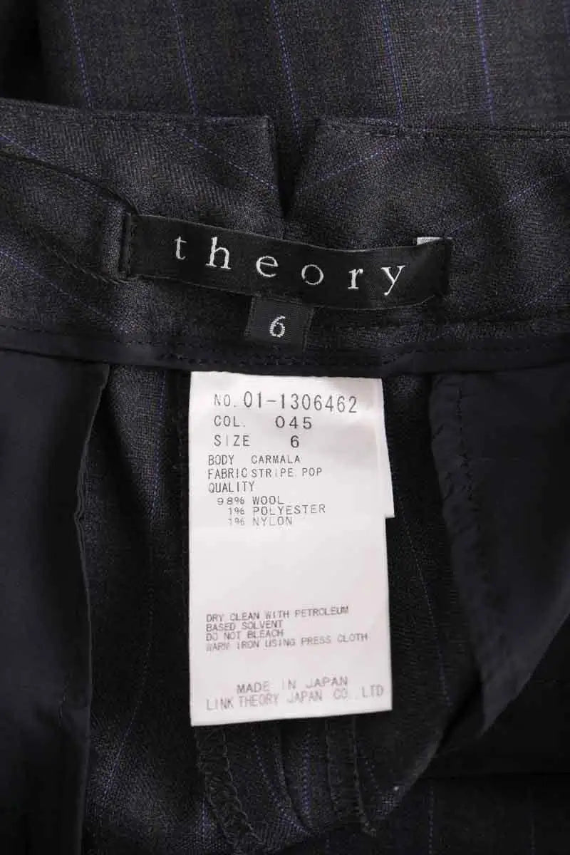 Pantalon droit Theory Anthracite en Laine