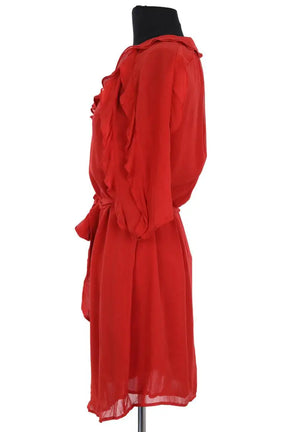 Robe Sézane Rouge en Soie