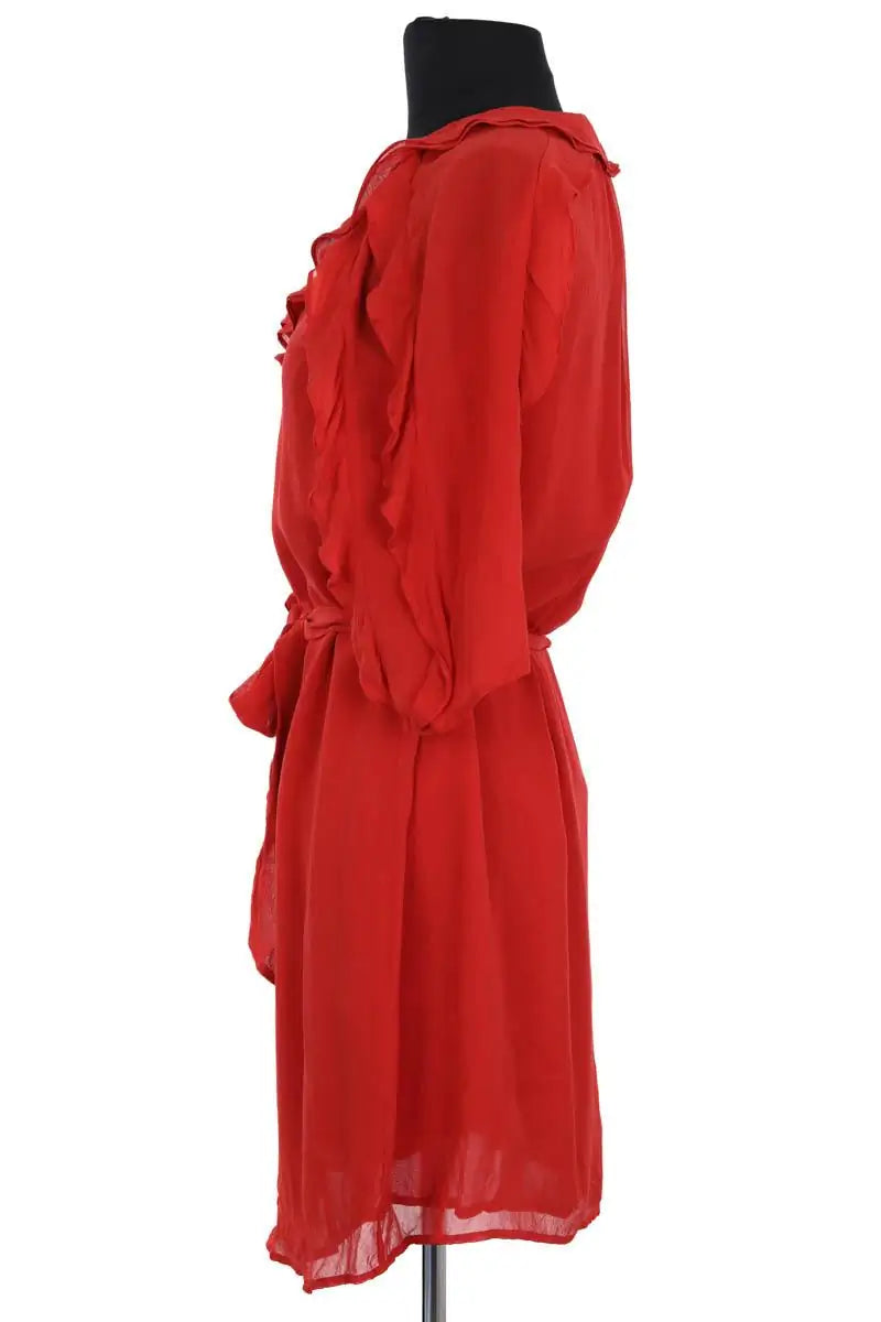 Robe Sézane Rouge en Soie