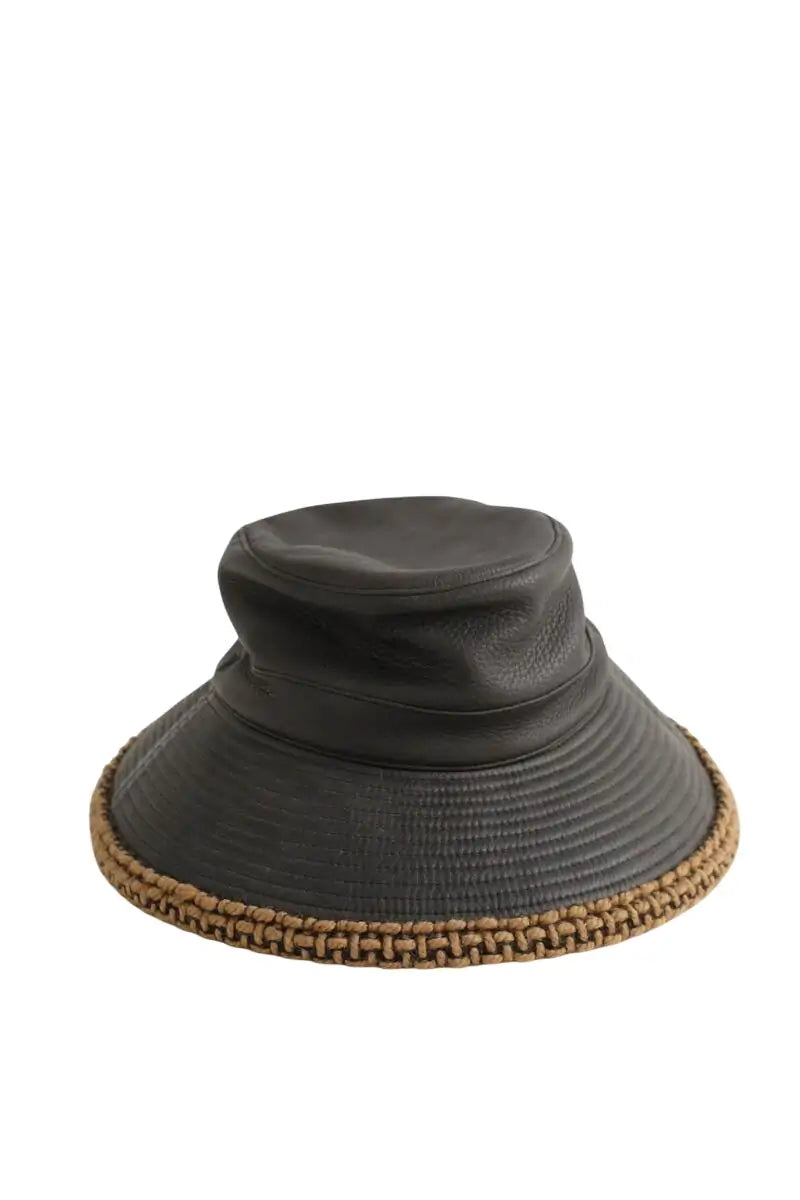 Panama Hermès Marron en Cuir, taille XS - Seconde Main