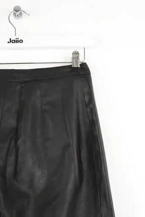 Pantalon Apostrophe Noir en Cuir