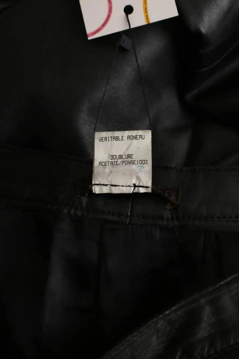 Pantalon Apostrophe Noir en Cuir